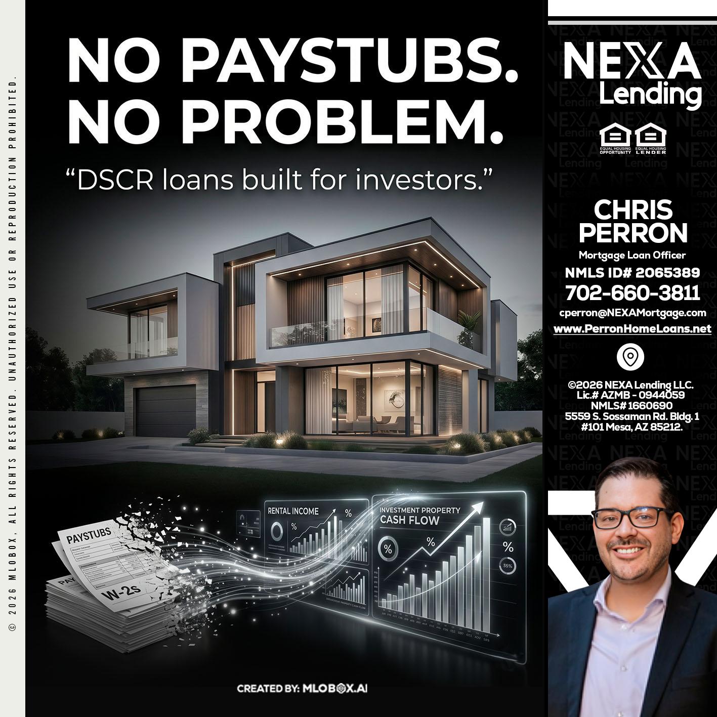 no paystub - Chris Perron -Mortgage Loan Officer