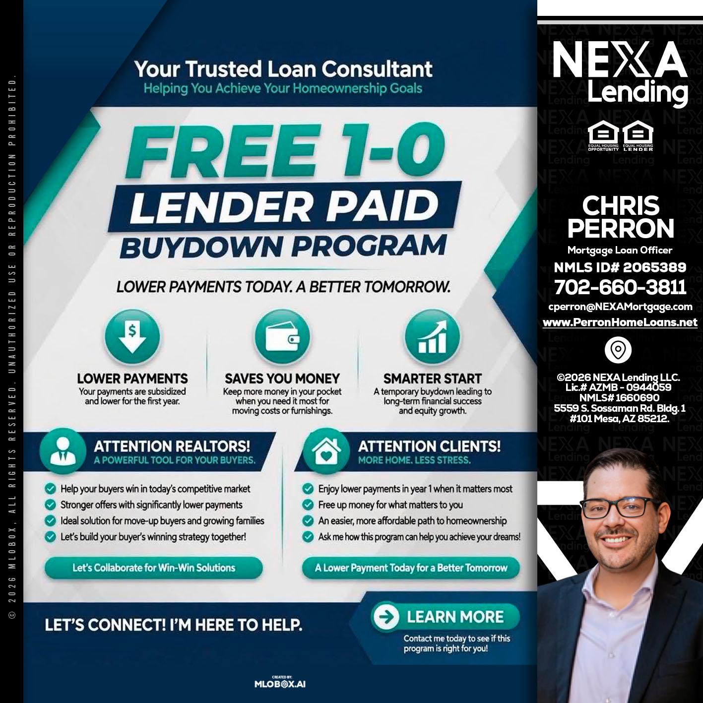FREE 1-0 - Chris Perron -Mortgage Loan Officer