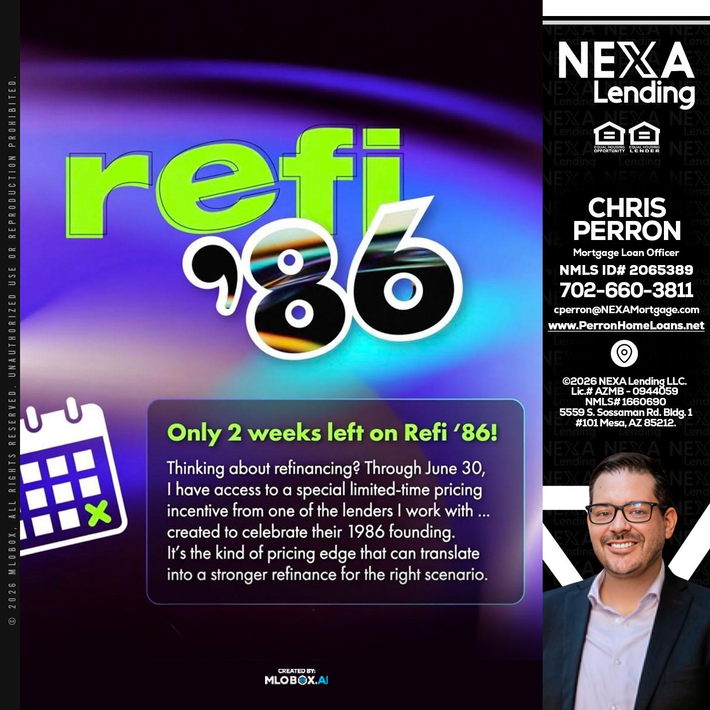 REFI 86 - Chris Perron -Mortgage Loan Officer
