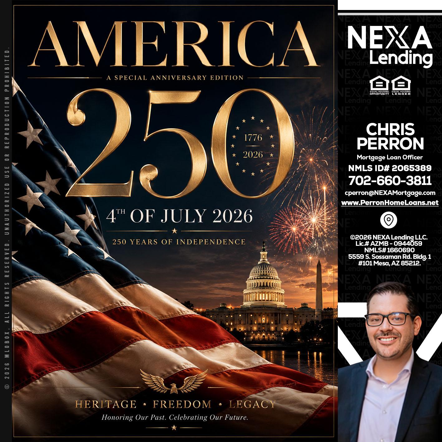 AMERICA 250 TH - Chris Perron -Mortgage Loan Officer