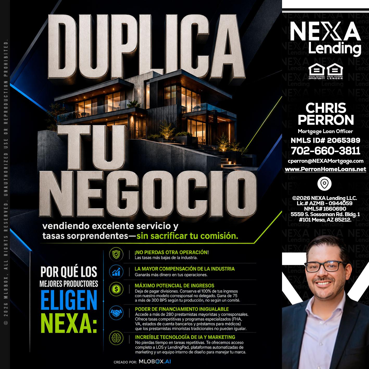 DUPLICA TU NEGOCIO - Chris Perron -Mortgage Loan Officer